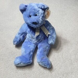 TY Beanie Buddy – Clubby II – 1999 – Retired- Blue Teddy Bear 14"
